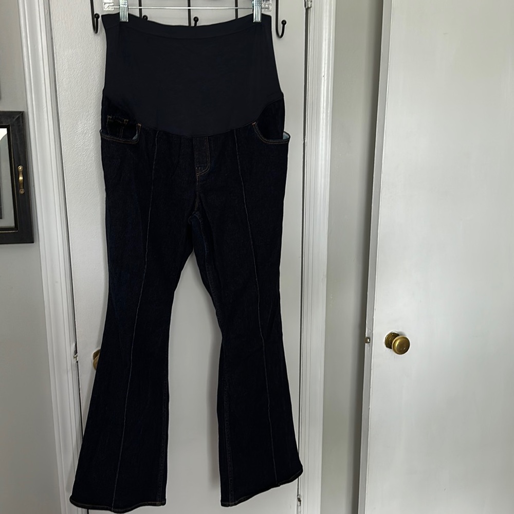 Maternity flare jeans dark rinse